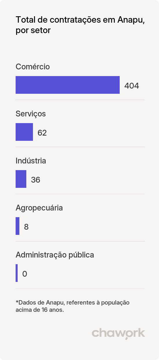 Total de contratações por setor em Anapu, PA