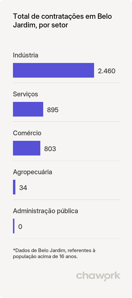 Total de contratações por setor em Belo Jardim, PE