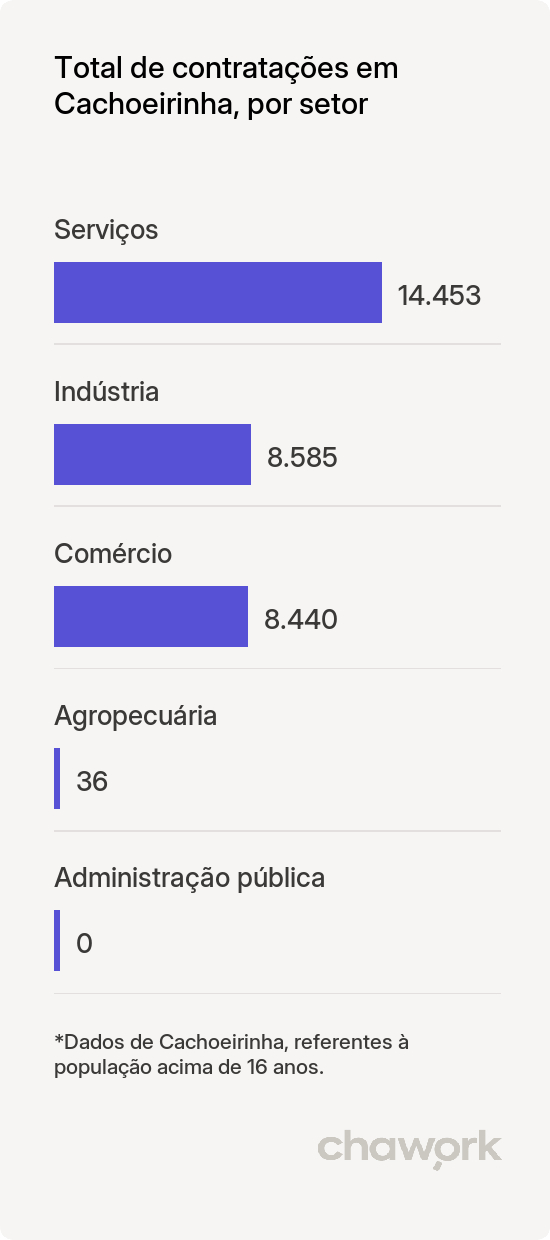 Total de contratações por setor em Cachoeirinha, PE