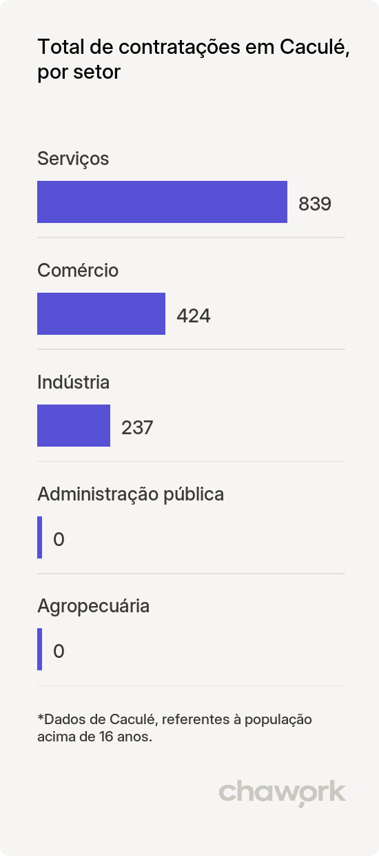 Total de contratações por setor em Caculé, BA