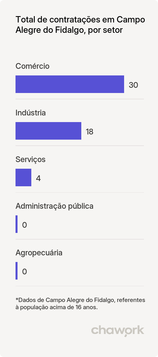 Total de contratações por setor em Campo Alegre do Fidalgo, PI