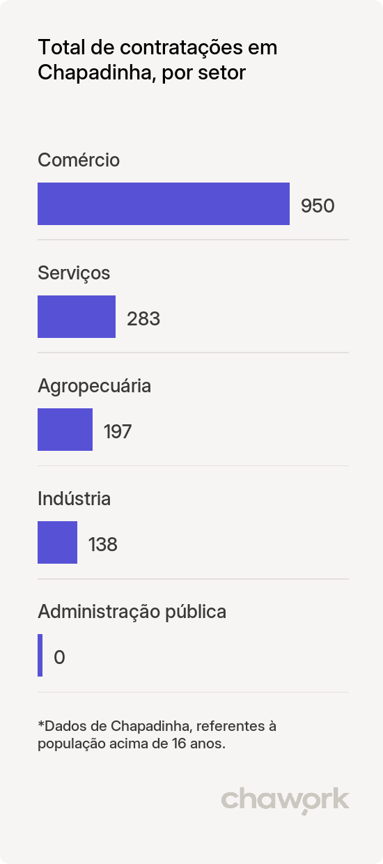 Total de contratações por setor em Chapadinha, MA