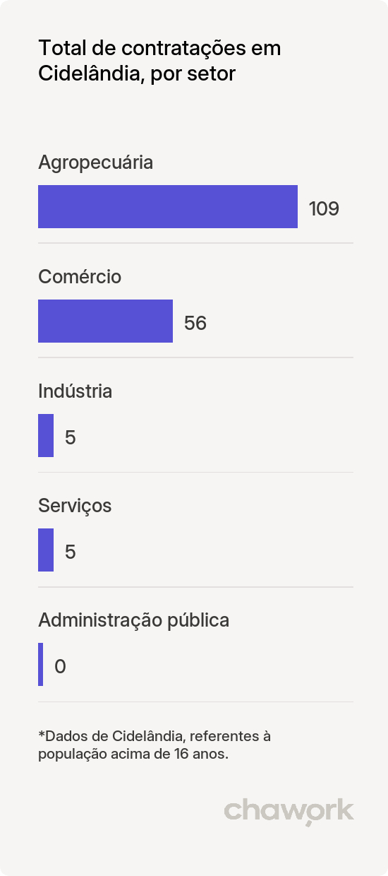 Total de contratações por setor em Cidelândia, MA