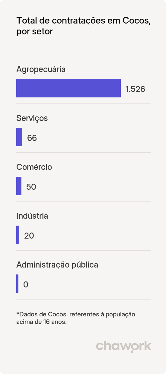 Total de contratações por setor em Cocos, BA