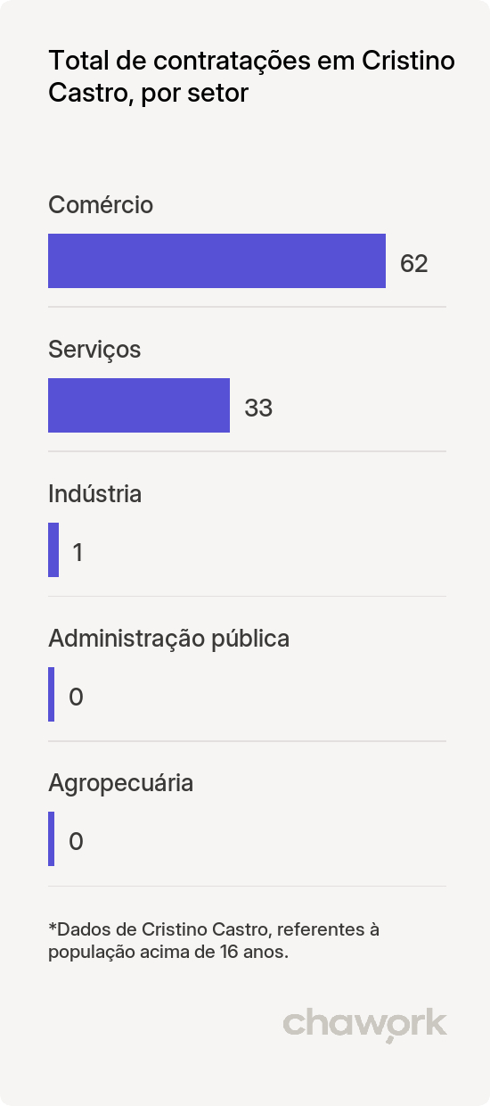 Total de contratações por setor em Cristino Castro, PI