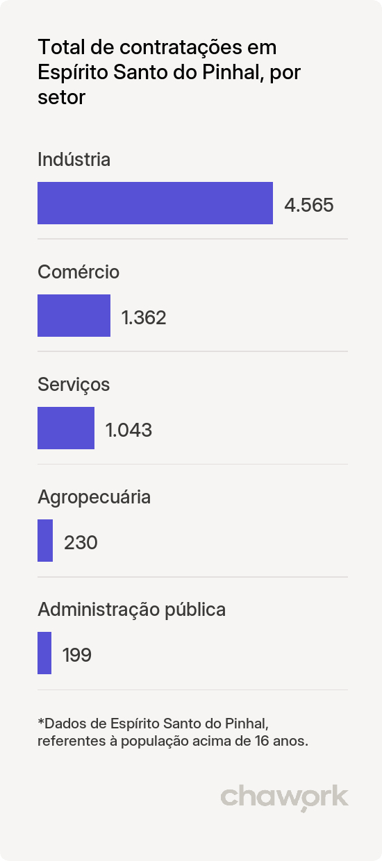 Total de contratações por setor em Espírito Santo do Pinhal, SP