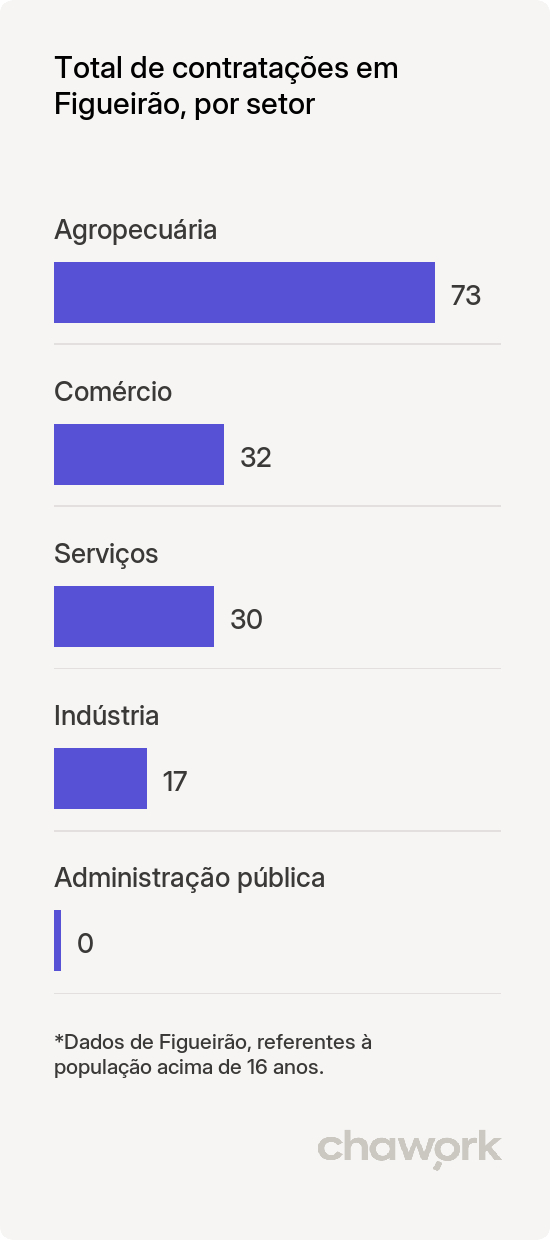 Total de contratações por setor em Figueirão, MS