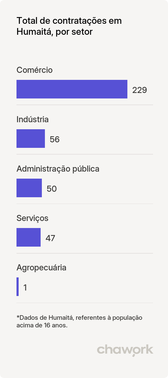 Total de contratações por setor em Humaitá, AM
