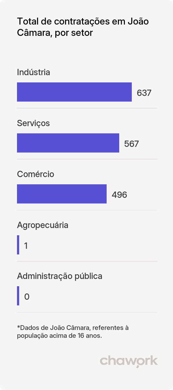 Total de contratações por setor em João Câmara, RN