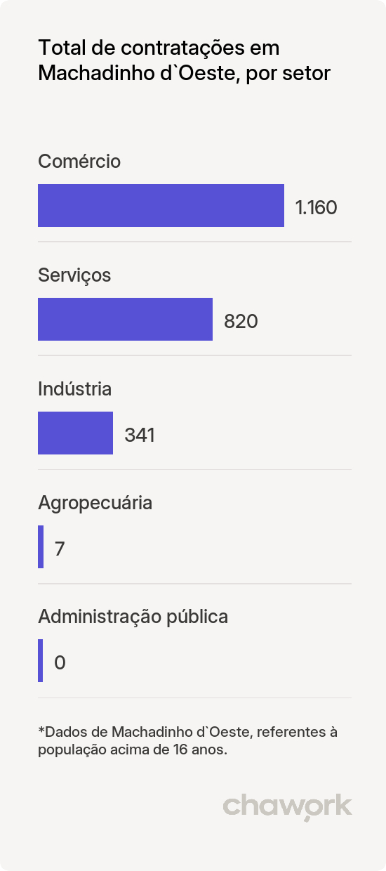 Total de contratações por setor em Machadinho d`Oeste, RO