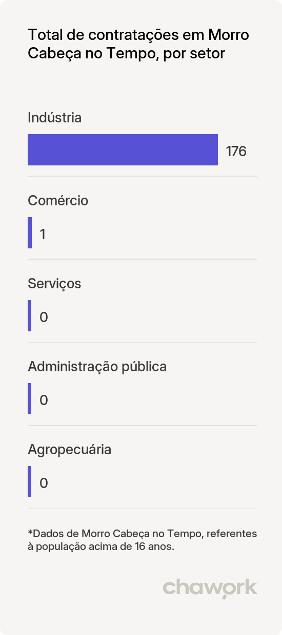 Total de contratações por setor em Morro Cabeça no Tempo, PI