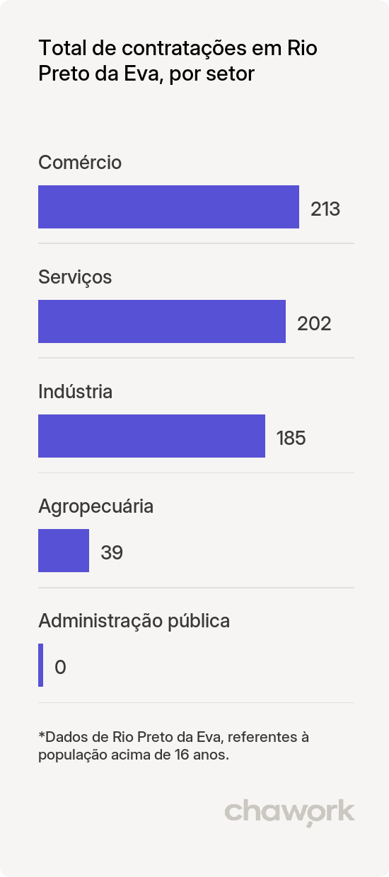 Total de contratações por setor em Rio Preto da Eva, AM