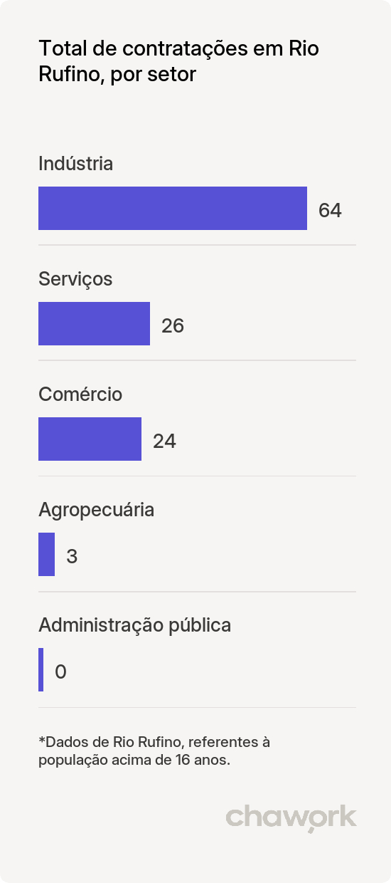 Total de contratações por setor em Rio Rufino, SC