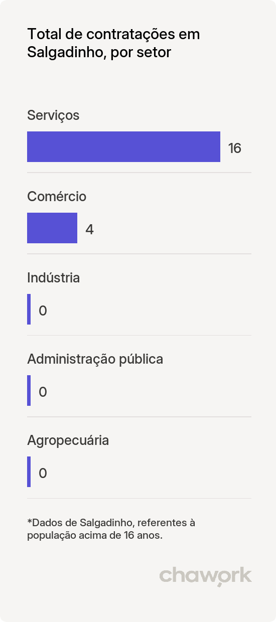 Total de contratações por setor em Salgadinho, PB