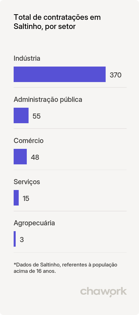 Total de contratações por setor em Saltinho, SC