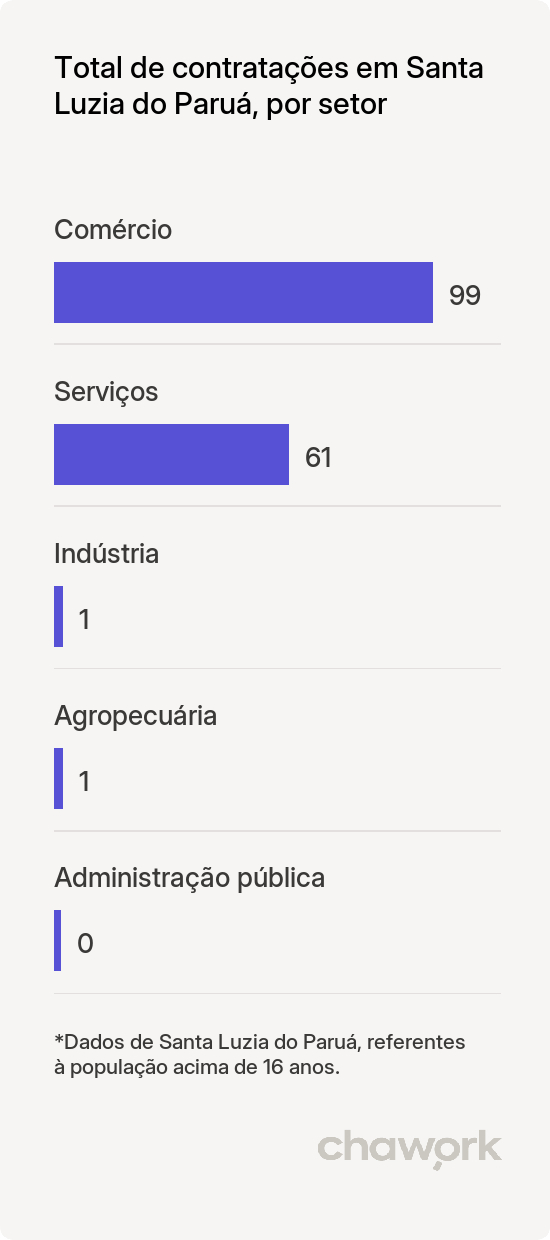 Total de contratações por setor em Santa Luzia do Paruá, MA