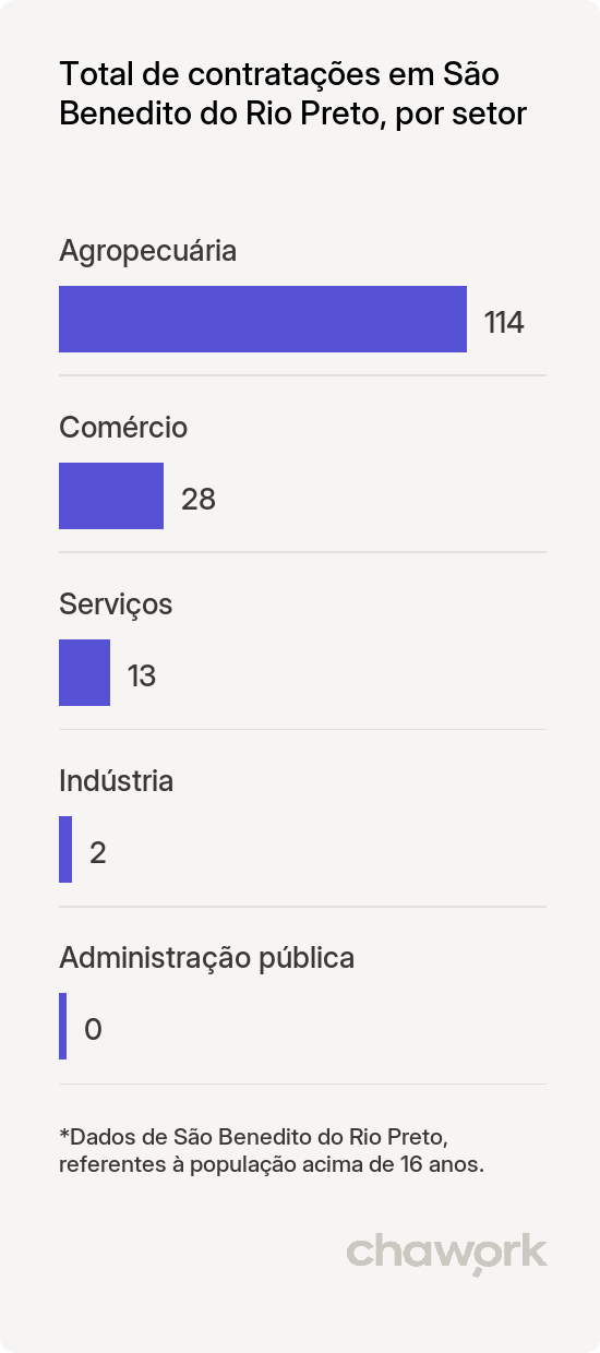 Total de contratações por setor em São Benedito do Rio Preto, MA