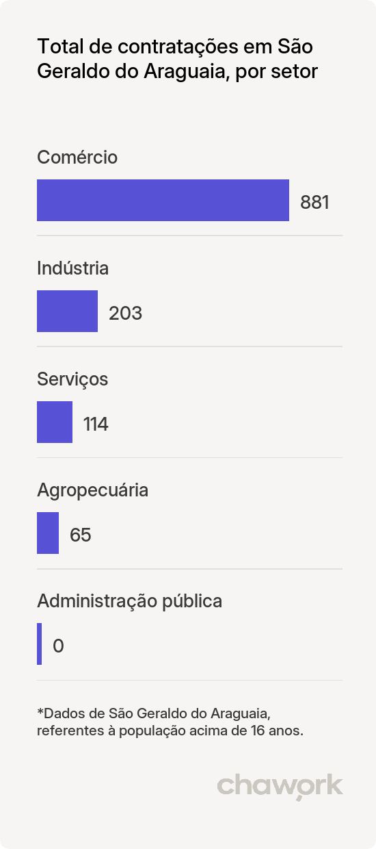 Total de contratações por setor em São Geraldo do Araguaia, PA
