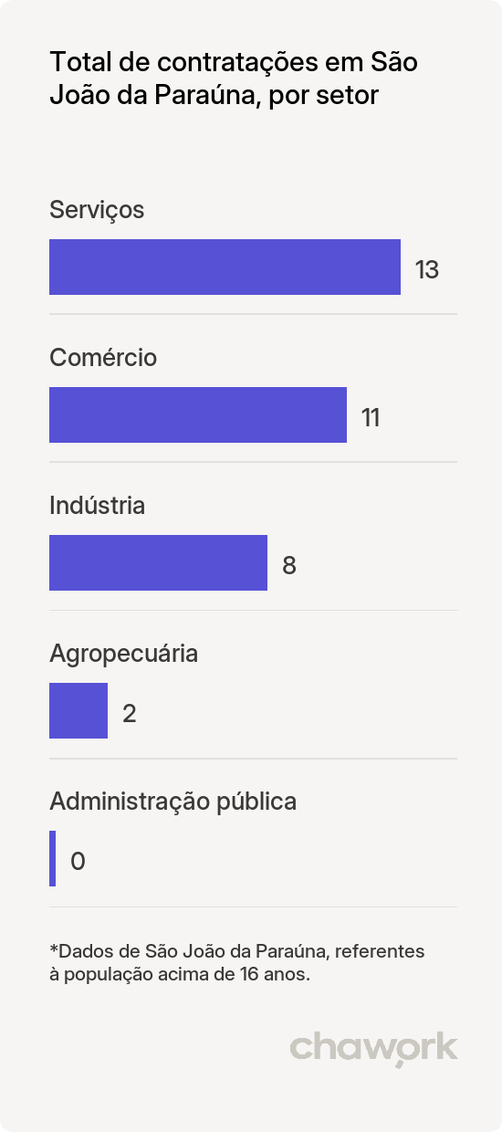 Total de contratações por setor em São João da Paraúna, GO