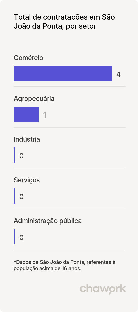 Total de contratações por setor em São João da Ponta, PA