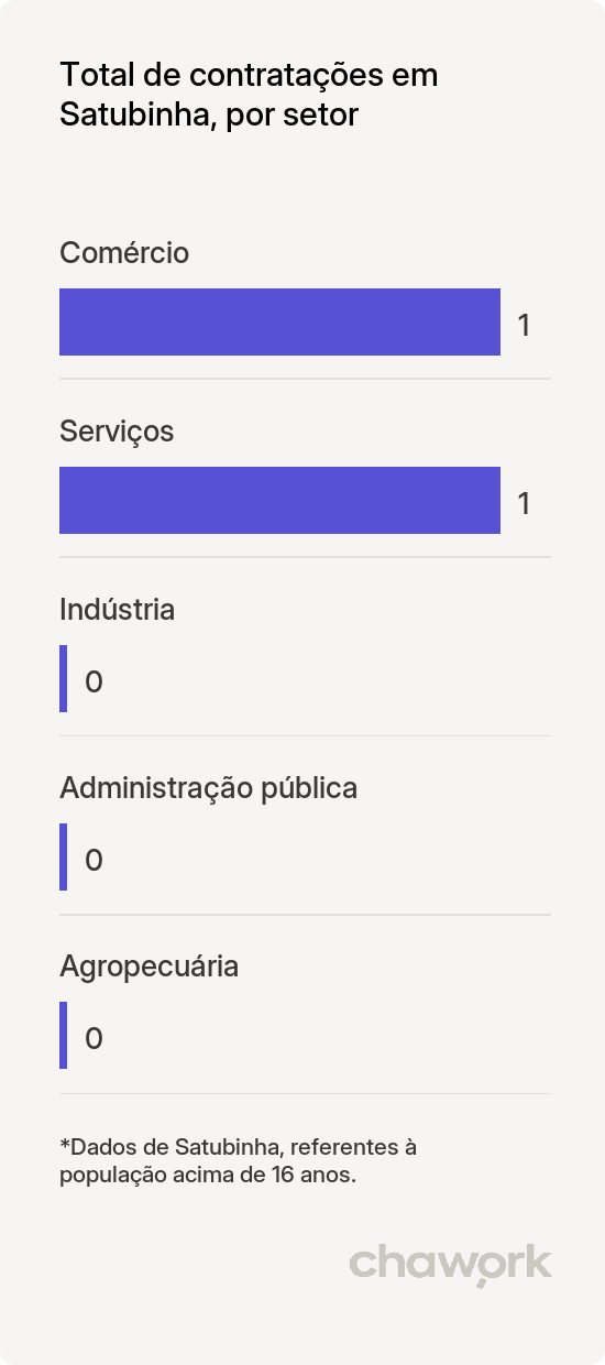 Total de contratações por setor em Satubinha, MA
