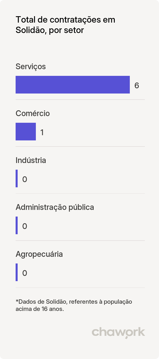 Total de contratações por setor em Solidão, PE