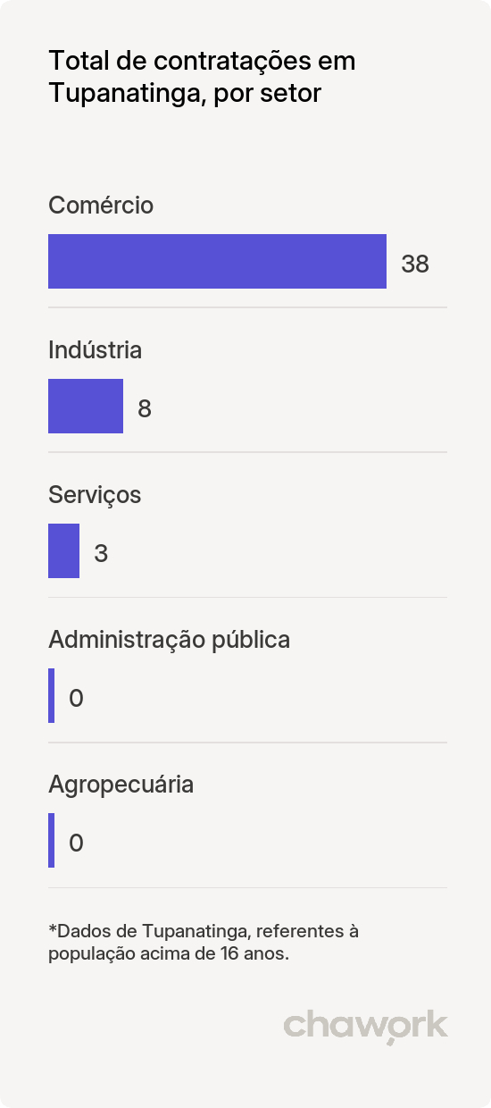 Total de contratações por setor em Tupanatinga, PE