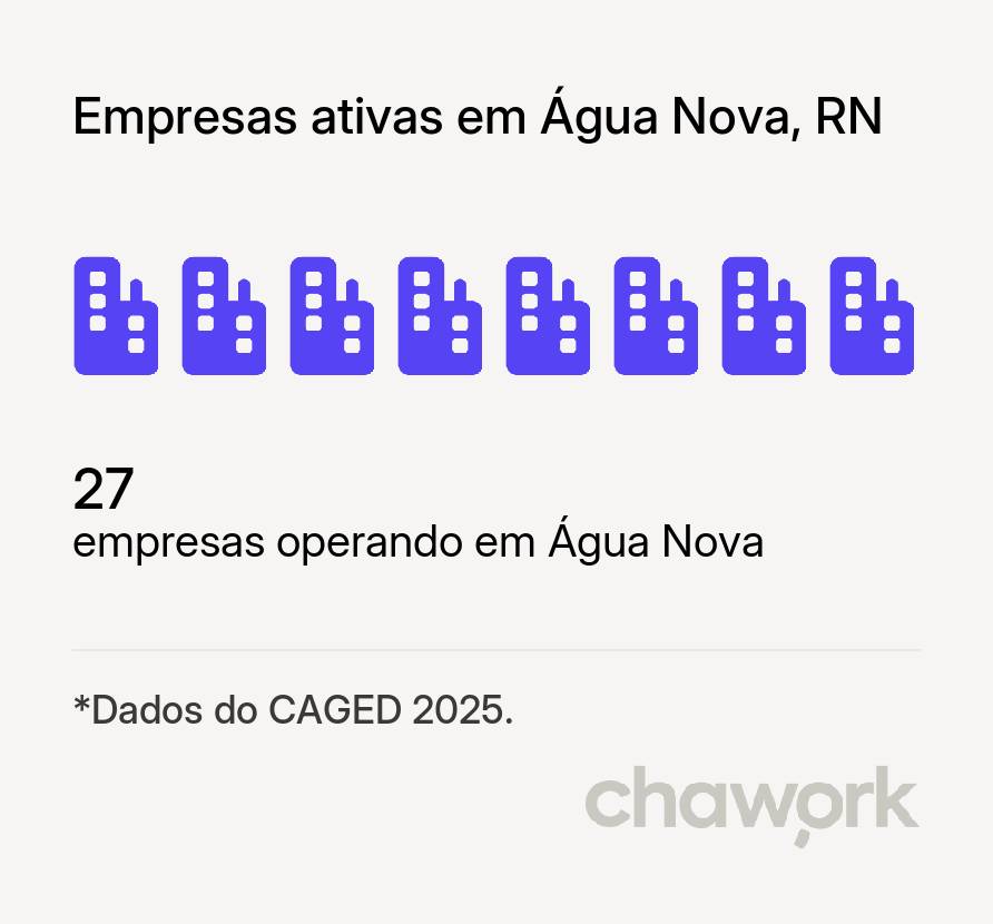 Empresas ativas em Água Nova, RN