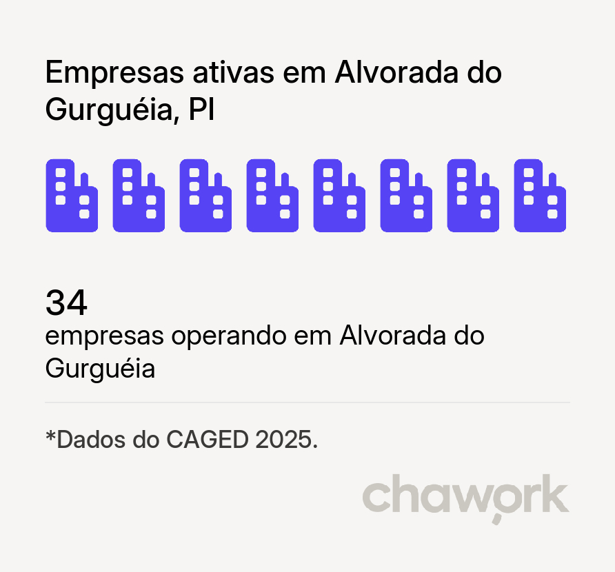 Empresas ativas em Alvorada do Gurguéia, PI