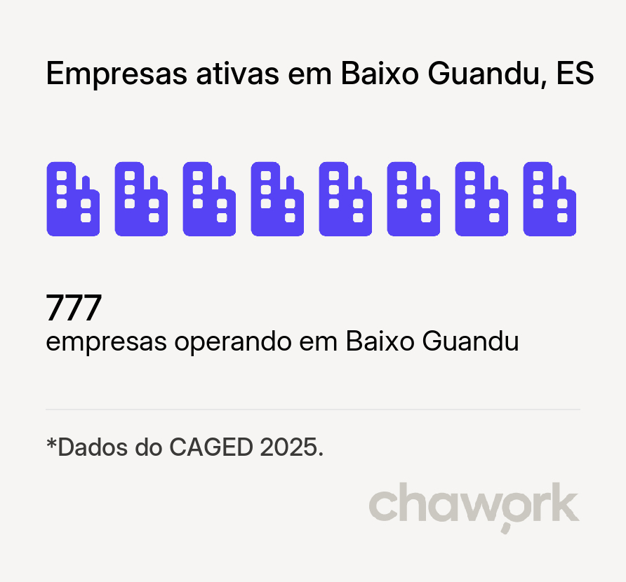 Empresas ativas em Baixo Guandu, ES