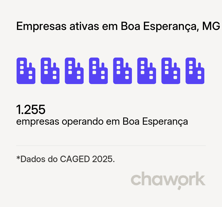 Empresas ativas em Boa Esperança, MG