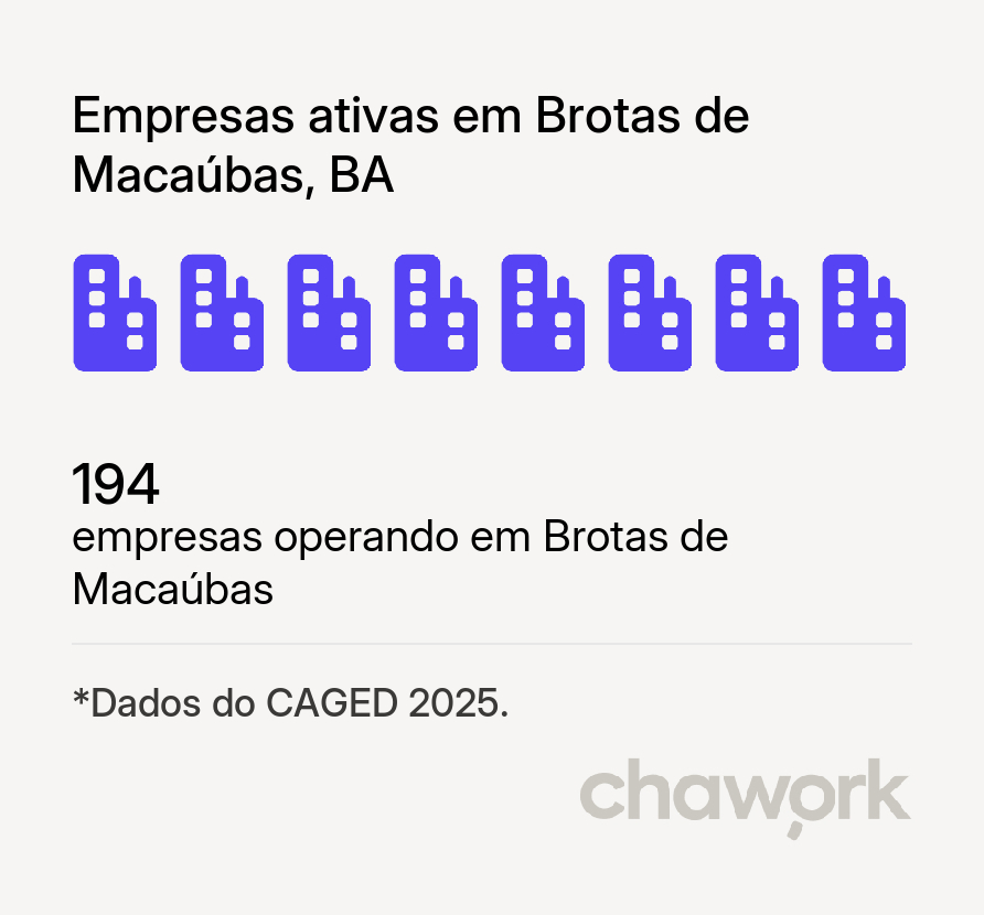 Empresas ativas em Brotas de Macaúbas, BA