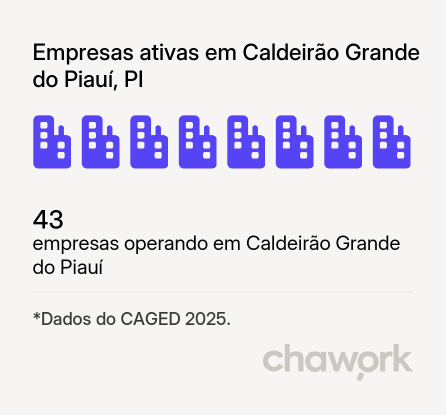 Empresas ativas em Caldeirão Grande do Piauí, PI