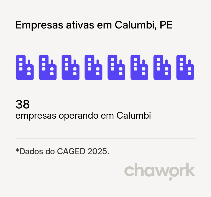 Empresas ativas em Calumbi, PE