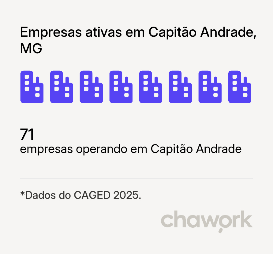 Empresas ativas em Capitão Andrade, MG