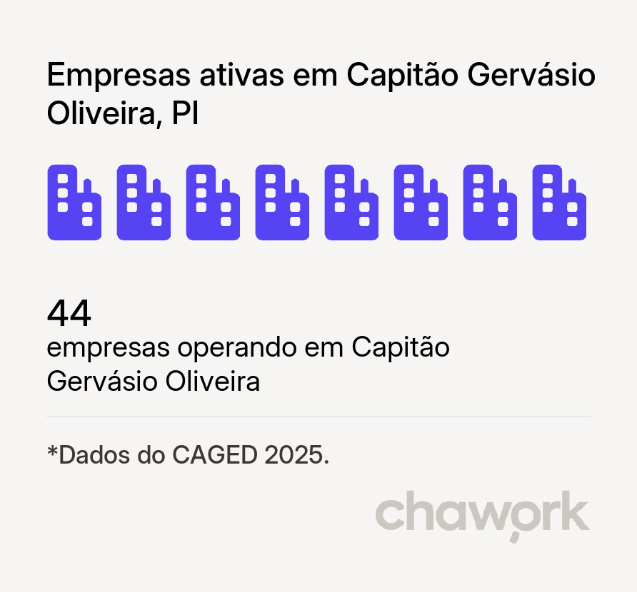 Empresas ativas em Capitão Gervásio Oliveira, PI