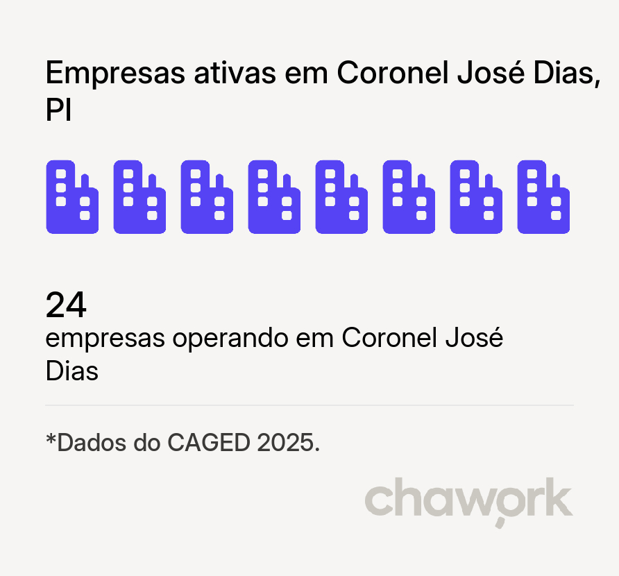 Empresas ativas em Coronel José Dias, PI