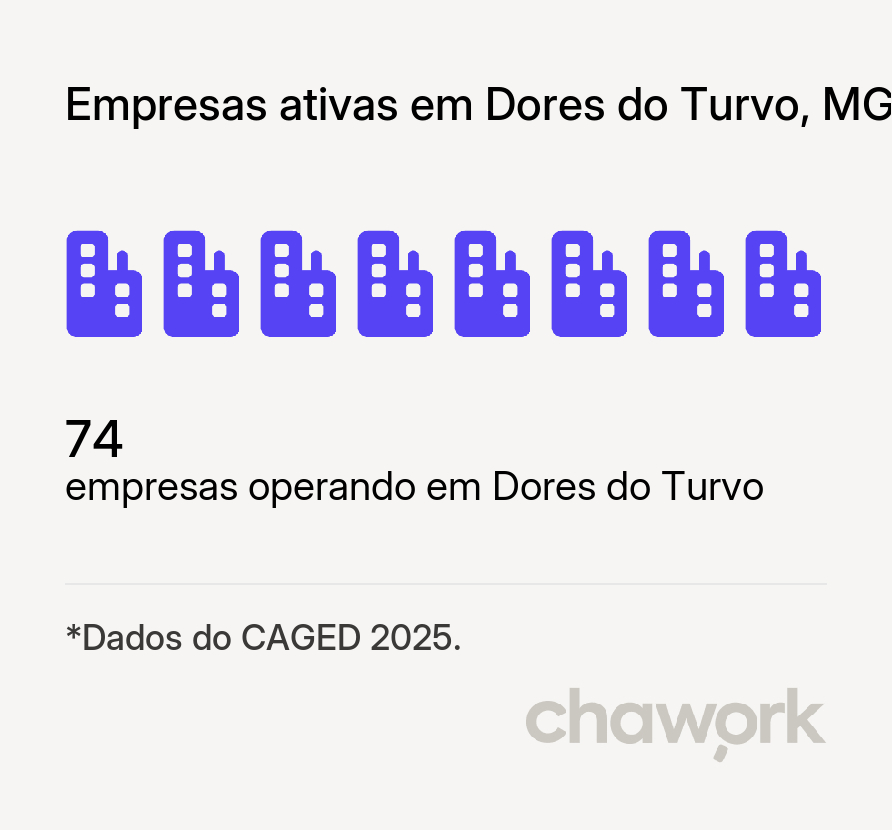 Empresas ativas em Dores do Turvo, MG
