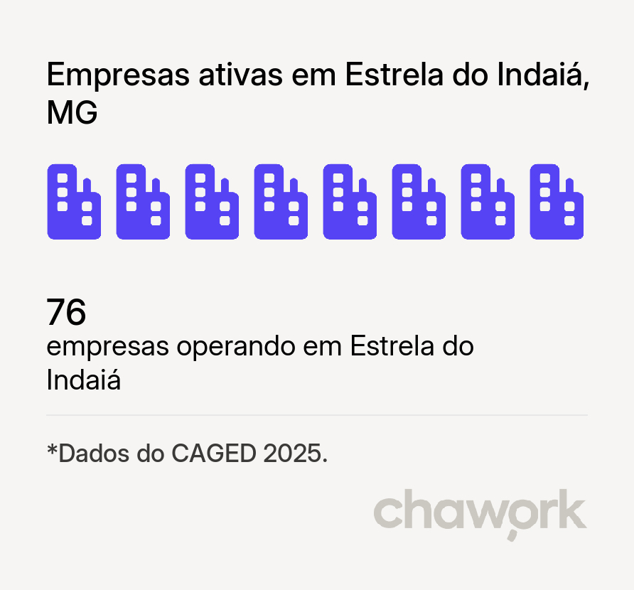 Empresas ativas em Estrela do Indaiá, MG
