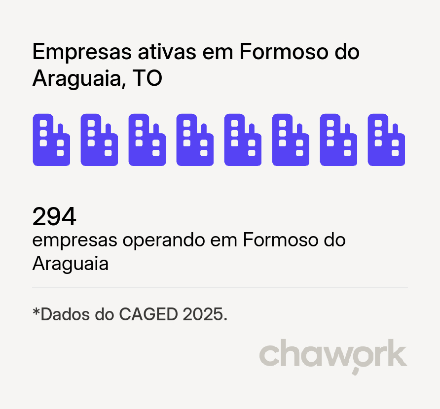Empresas ativas em Formoso do Araguaia, TO