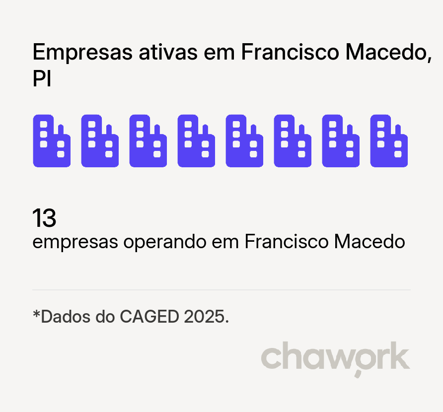 Empresas ativas em Francisco Macedo, PI