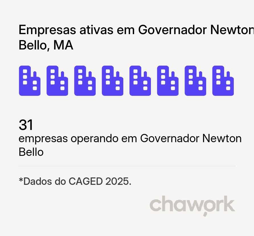 Empresas ativas em Governador Newton Bello, MA