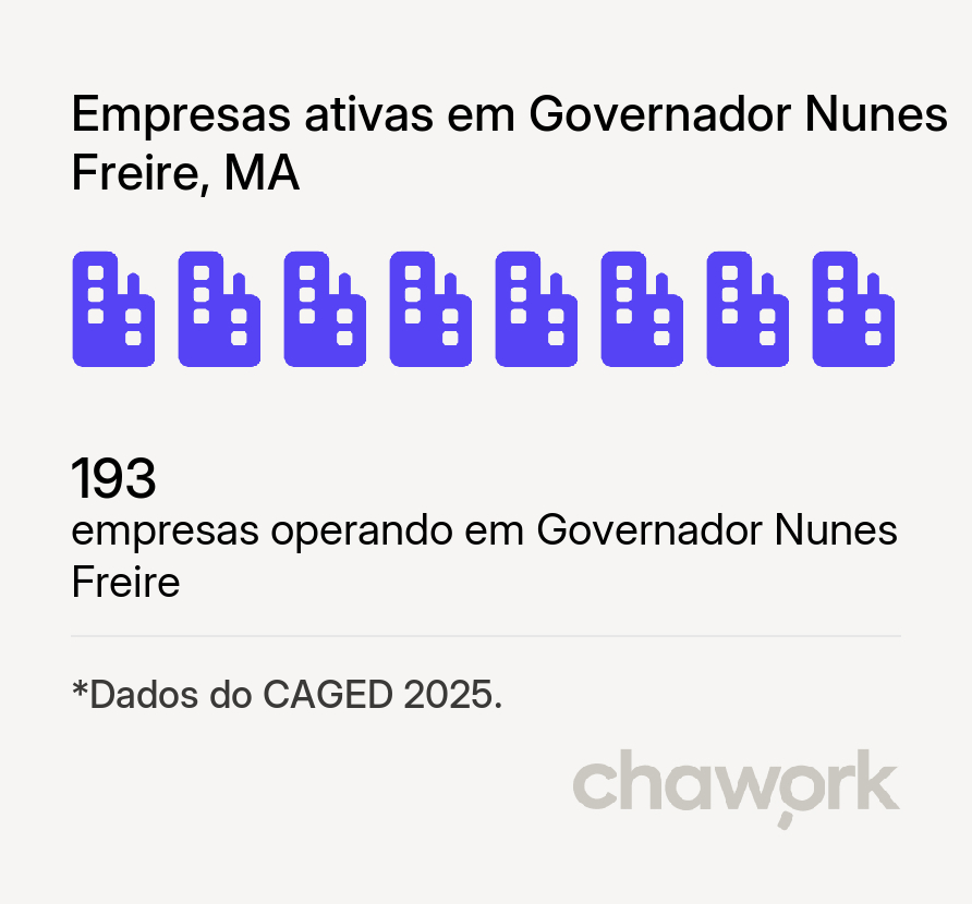 Empresas ativas em Governador Nunes Freire, MA