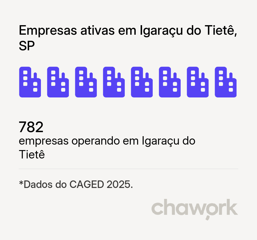 Empresas ativas em Igaraçu do Tietê, SP