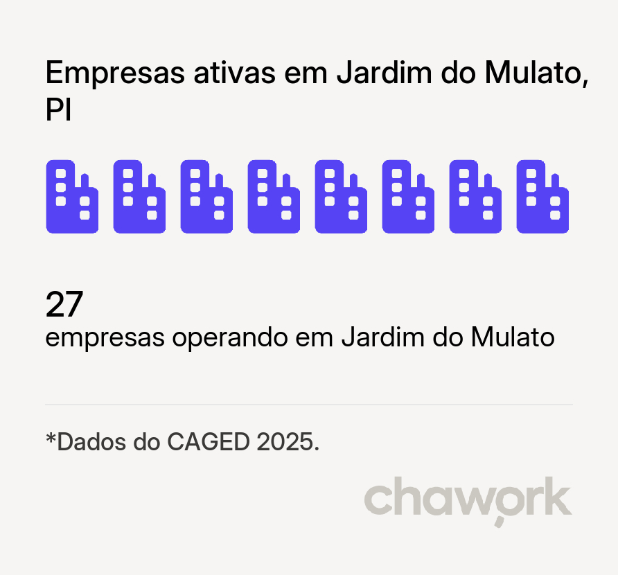 Empresas ativas em Jardim do Mulato, PI