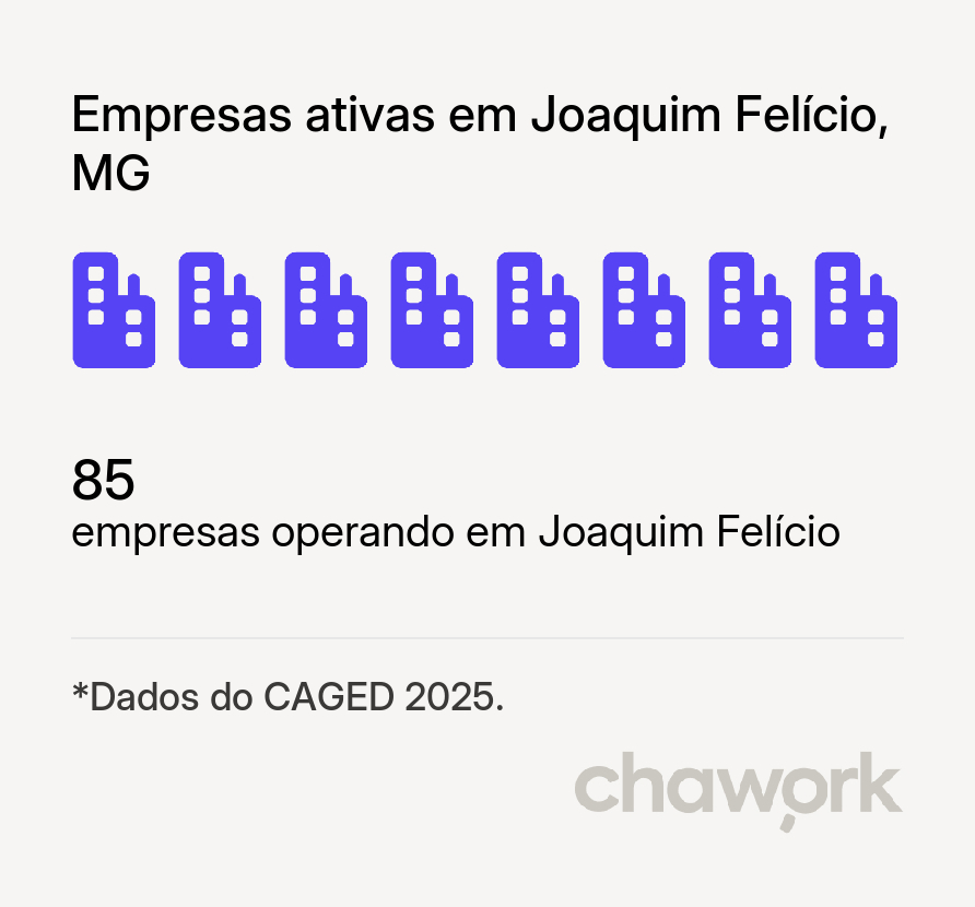 Empresas ativas em Joaquim Felício, MG