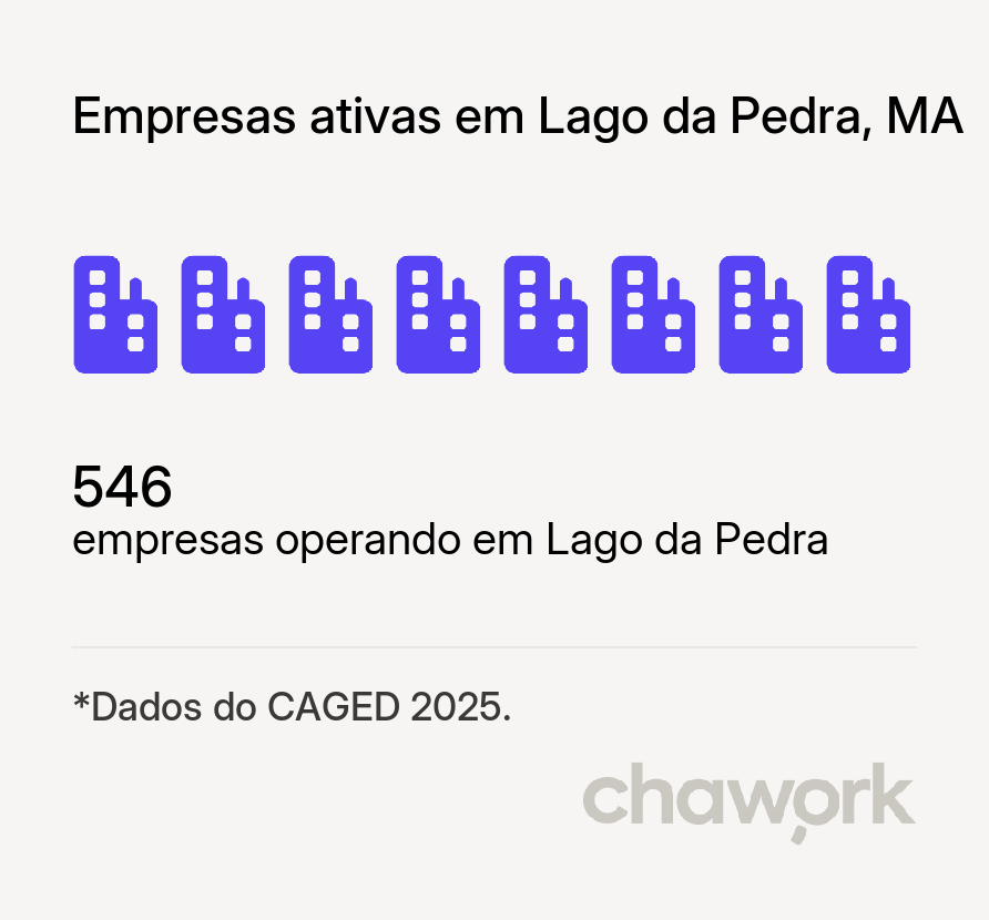 Empresas ativas em Lago da Pedra, MA