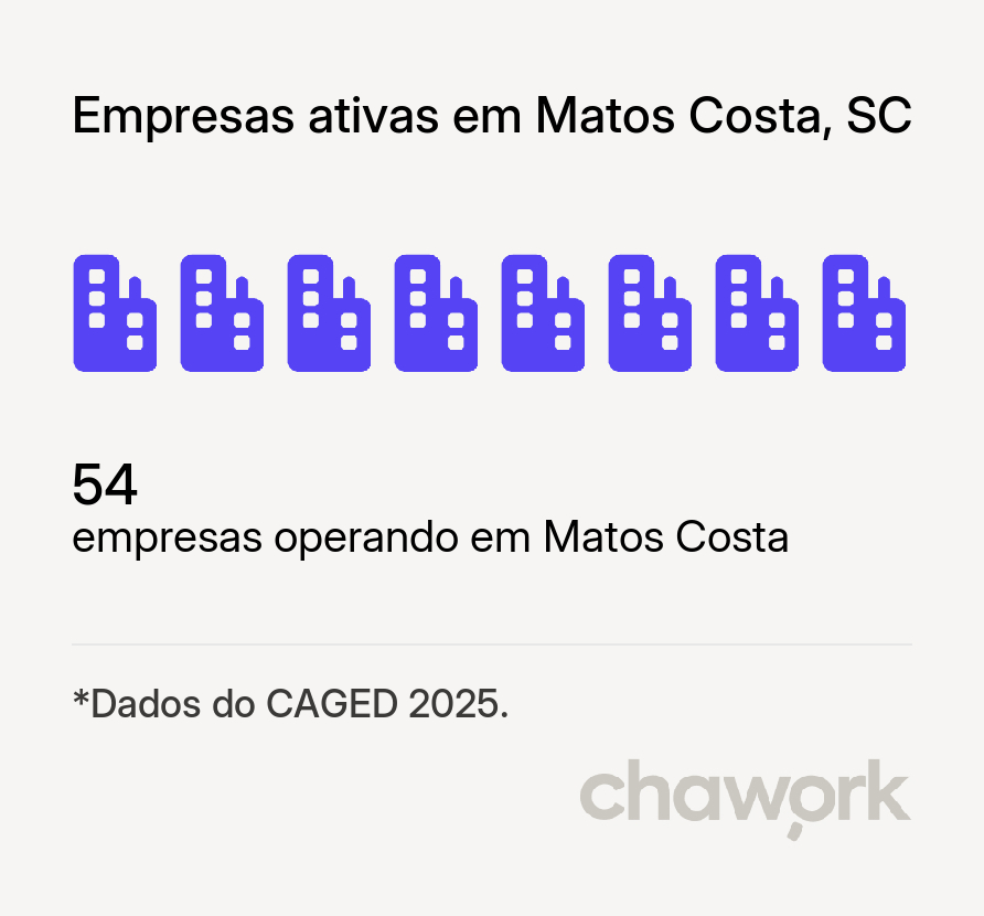 Empresas ativas em Matos Costa, SC