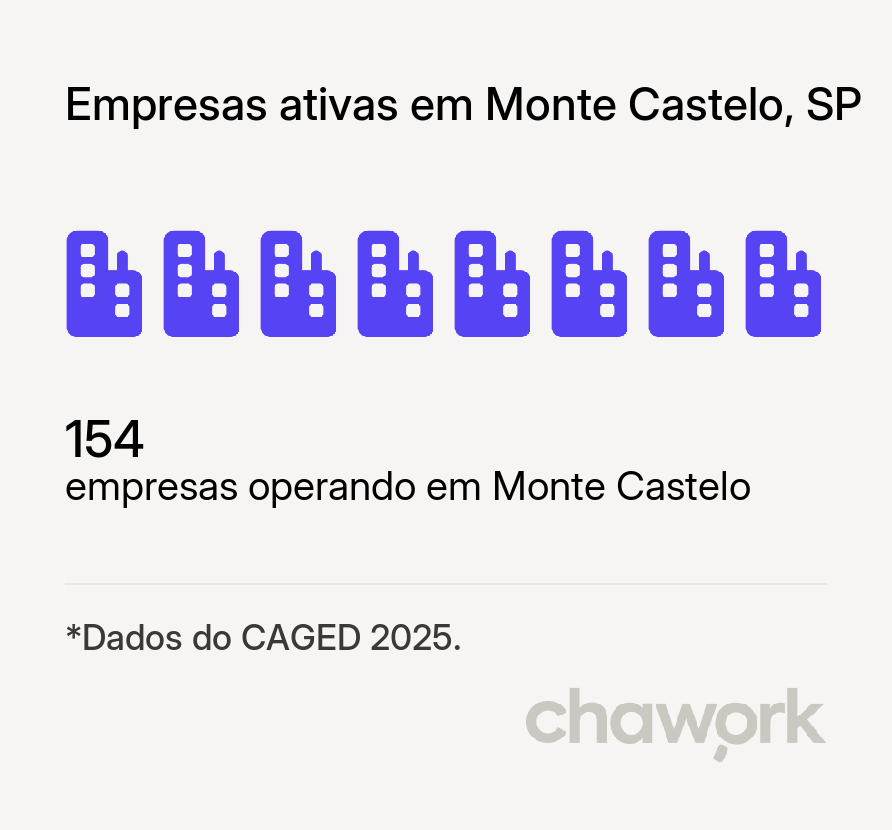 Empresas ativas em Monte Castelo, SP