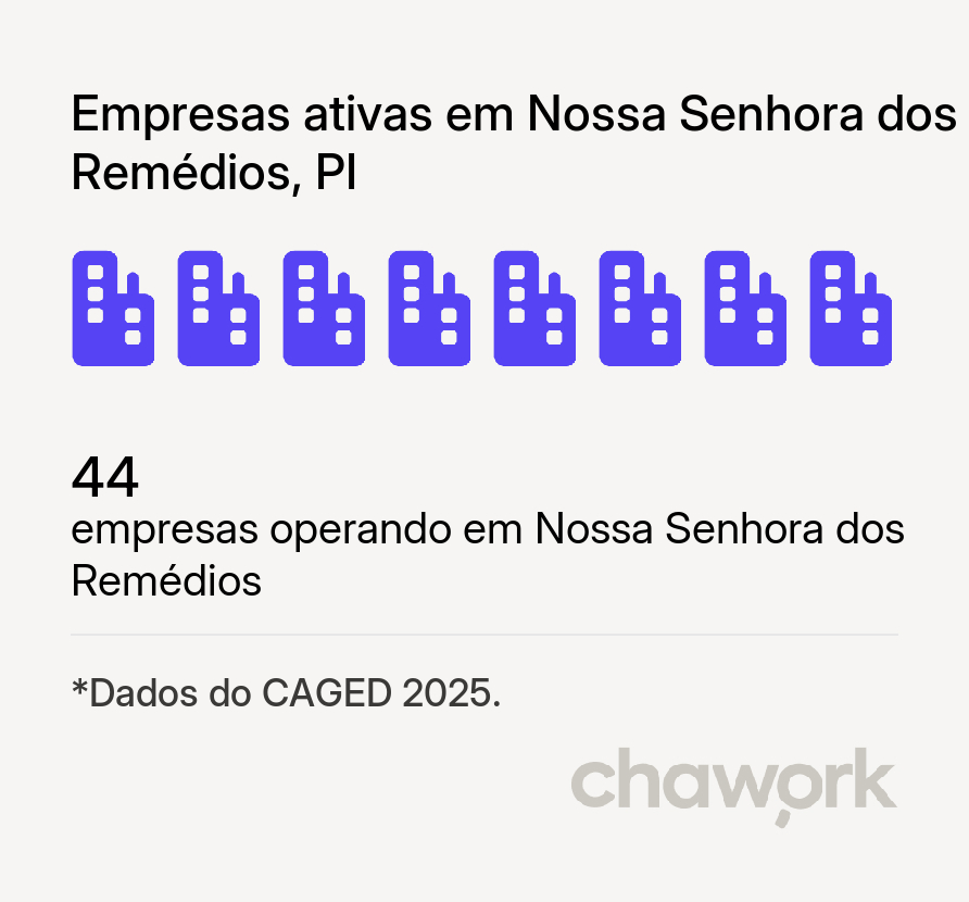 Empresas ativas em Nossa Senhora dos Remédios, PI